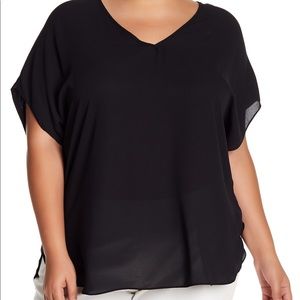 Catherine Malandrino Mixed media V-neck Blouse SZL